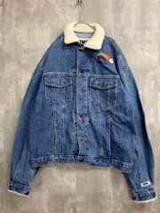 ARTWEAR アートウェア USA製 襟袖ボア 刺繍 Gジャン デニム ジャケット 水色 ◆■ メンズ