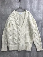 SLOBE IENA スローブイエナ 18080912702040 ケーブルVネック ニット セーター アイボリー ◆■ レディース