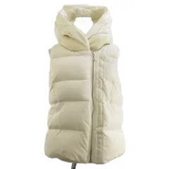 ダブルスタンダードクロージング ダブスタ DOUBLE STANDARD CLOTHING ダウンベスト フード ニット 異素材 切替 白 ホワイト 36