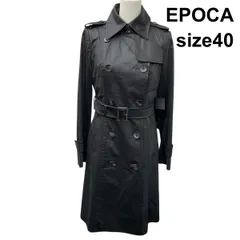 ◆ エポカ EPOCA トレンチコート 長袖 ロング ライナー付き 黒 ポリエステル 40 L 11号 レディース K6A018のサムネイル