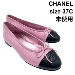 CHANEL フラットシューズ ピンク/ブラック - メルカリ