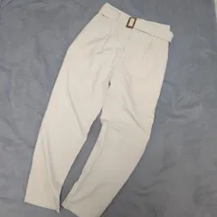 Vis テーパードパンツ アイボリー スラックス センタープレス M