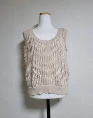 B8 アイボリー ニト ノースリーブ ベスト