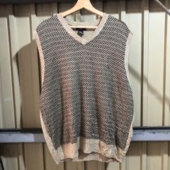 1708 DOCKERS セーターベスト ベージュ XL ドッカーズ ニット アクリル ジャガードパターン 古着卸 アメリカ仕入