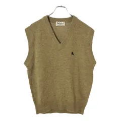 90年代 Burberrys バーバリーズ Vネック ウールニットベスト ベージュ(メンズ L)中古 古着 X2762