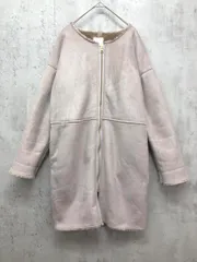 AG by aquagirl エージーバイアクアガール C12-97010 ミドル丈 ノーカラー フェイクムートン コート sizeS/グレージュ ◆■ レディース