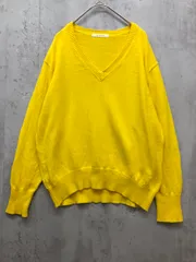 MACPHEE マカフィー トゥモローランド COTTON Vネックプルオーバー ニット セーター sizeS/黄 ■■◎レディース