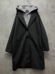 ZARA ザラ デタッチャブル コントラスト フード コート sizeXL/チャコール ◆■◎レディース
