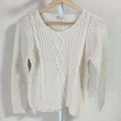 【earth music&ecology アース ミュージック&エコロジー】レディース ケーブルニット セーター アイボリー フリーサイズ