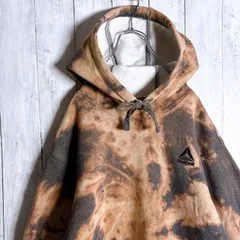 【海外モデル】00s 古着 Reebok リーボック ブリーチ加工 タイダイ ダークグレー パーカー #7107