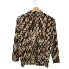FENDI フェンディ ハイネックカットソー サイズ:I38 ズッカ柄/総柄/長袖/ベルベット   コットン混 ブラウン/ベージュ レディース / 240002232439のサムネイル