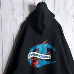 【海外モデル】00s 古着 Vintage Champion ブラック バックプリント パーカー #49
