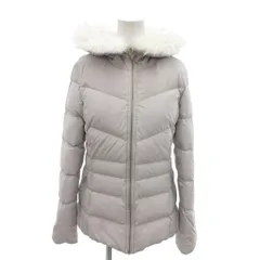 ゲス GUESS ダウンジャケット ダックダウン フェイクファー付きフード XS グレー /YJ ■TC