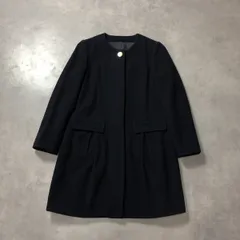 WQ1065●allureville：金ボタンノーカラーウールコート ●1● ネイビー 上品かわいい 日本製 アウター やわらかタッチ アルアバイルのサムネイル