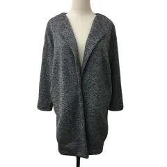 アズールバイマウジー AZUL by moussy コート チェスター ミドル プリント ヘリンボーン 裏起毛 長袖 S グレー