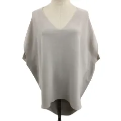 イエナ IENA カットソー ニット プルオーバー Vネック 無地 半袖 グレー 白 ホワイト