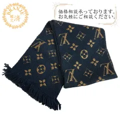 LOUIS VUITTON ルイヴィトン M70815  エシャルプ ロゴマニア シャイン  ストール ネイビー レディース
