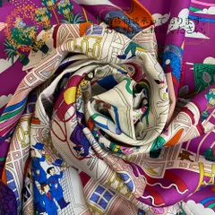 HERMES エルメス   カレ90  スカーフ パープル レディース