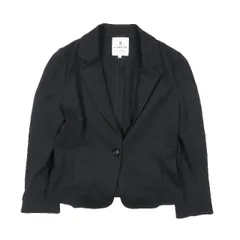 ランバンオンブルー LANVIN en Bleu バックフリル 1B テーラードジャケット スーツ フォーマル ストレッチ 長袖 アウター 黒 ブラック 36 レディース のサムネイル