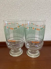 昭和レトロポップ　森永 ツイスト  花柄ゴブレット　 2個セット　グラス　コップ　レトロ