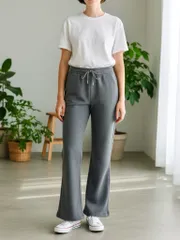 コットン ブーツカット (冬 起毛 ファー バンド フレア ブーツ)