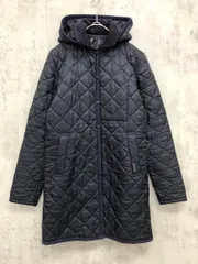 LAVENHAM ラベンハム 英国製 フーデッド キルティング コート size6/紺 ◆■◎レディース
