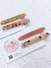 レジンのヘアクリップ　2本セット【Coco&R】