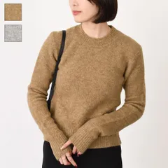 AMI PARIS アミパリス ニット トップス AMI ALEXANDRE MATTIUSSI AMI DE COEUR FKS824 KN0021 クルーネック ウール＆アルパカニット セーター レディース グレー キャメル 秋冬のサムネイル