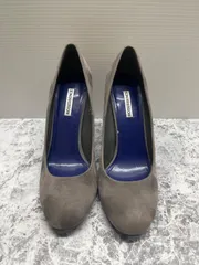 送料無料！！ROSESSENCE  レディースヒールパンプス　グレー×ブルー10cmヒール　24cm   #80202MO273