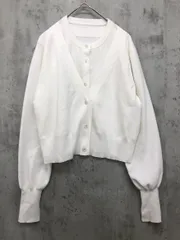 ADAM ET ROPE' アダムエロペ 袖スリット レイヤード風 カーディガン sizeF/白 ◇■ レディース