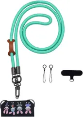 YourKit スマホショルダー ストラップ 首掛け 肩掛け兼用 ネックストラップ 落下防止 携帯ショルダー スマホストラップ (ミントグリーン,  120cm)