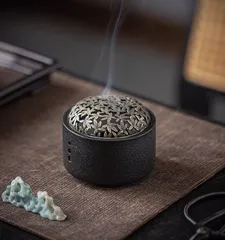 香炉 セット 陶器 金属蓋 香り 立香 香道 茶道 インテリア