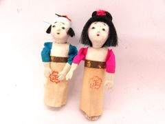 市松人形 2体セット 伝統工芸品 顔 気泡あり - メルカリ