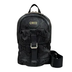 グッチ スリング バックパック オフ ザ グリット ボディバッグ ナイロン 658631 ブラック メンズ  GUCCI  中古 グッチ