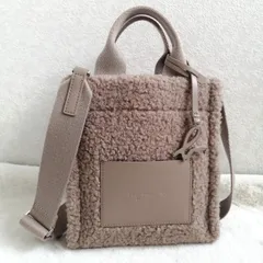 アニエスベー ショルダーバッグ トートバッグ ボア  2way ベージュ ロゴチャーム agnes b モコモコ  異素材