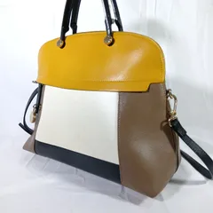 【希少カラー】フルラ パイパー M 2way ショルダーバッグ マルチカラー 黄色 レザー 訳あり