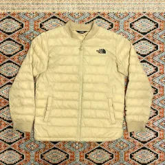 ザノースフェイス ベージュ ポリ 軽量 ダウン アウター レディース XS