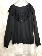 Rope Picnic ロペピクニック フリル襟 ニット カーディガン size38/黒 ■◇ レディース