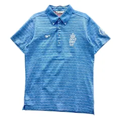 サイズ：L AND PER SE アンパスィ  半袖ポロシャツ ボタンダウン 総柄 ブルー系 [240101565614] ゴルフウェア メンズ ストスト