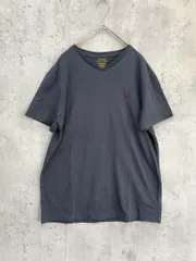POLO RALPH LAUREN ポロ ラルフローレン ワンポイント刺繍 Vネック 半袖 Tシャツ sizeS(170/92)/チャコールグレー ■■ メンズ