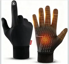 ★アウトドアグローブ 防寒手袋【2025年新版·金賞傑作】自転車手袋 ランニンググローブ 撥水強化・高感度タッチパネル対応・360度防寒保温・-10℃恒温技術 バイクグローブ スポーツ タッチパネル対応 滑り止め 3D立体 裏起毛（L）