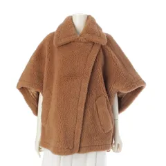 マックスマーラ キャメル×シルク テディベア ポンチョ コート アウター 473607236 ブラウン ‐【中古】