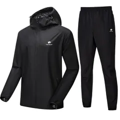 [HOTSUIT] サウナスーツ 上下セット メンズ【着脱しやすい】 大きいサイズススメ 大量発汗 防臭抗菌 洗濯可 着心地良 ランニング ウォーキング トレーニングウェア スポーツウェア★m
