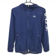 キャロウェイ ジップパーカー ネイビー×白 薄手 ジャケット レディース S ゴルフウェア Callaway