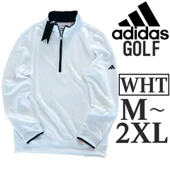 新品 白 M L XL 2XL アディダス ゴルフ 長袖 ハーフジップシャツ メンズ ゴルフウェア ホワイト GOLF
