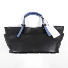 未使用 aniary アニアリ 37-02001 ミニトートバッグ ブラック×ブルー #3048 カバン レザー 鞄