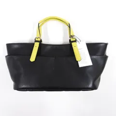 未使用 aniary アニアリ 37-02001 ミニトートバッグ ブラック×イエロー #3049 鞄 カバン レザー