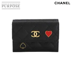 未使用 展示品 シャネル CHANEL マトラッセ スモール フラップ ウォレット 三つ折り 財布 キャビアスキン ブラック AP3081 90306218