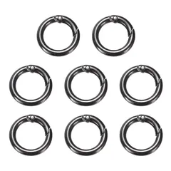 uxcell カラビナ キーホルダー 25mm 小型 軽量 財布 バッグ アウトドア 鍵 カギ DIYクラフト用 8個 メタリック黒