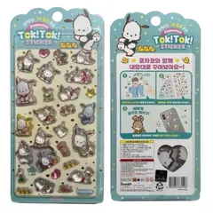 ポチャコ ぷくぷくシール TOK! TOK! ステッカー サンリオ 韓国正規品 3D シール 立体 おはじきシール ぷっくりシール 韓国雑貨 文房具  yg001-3
